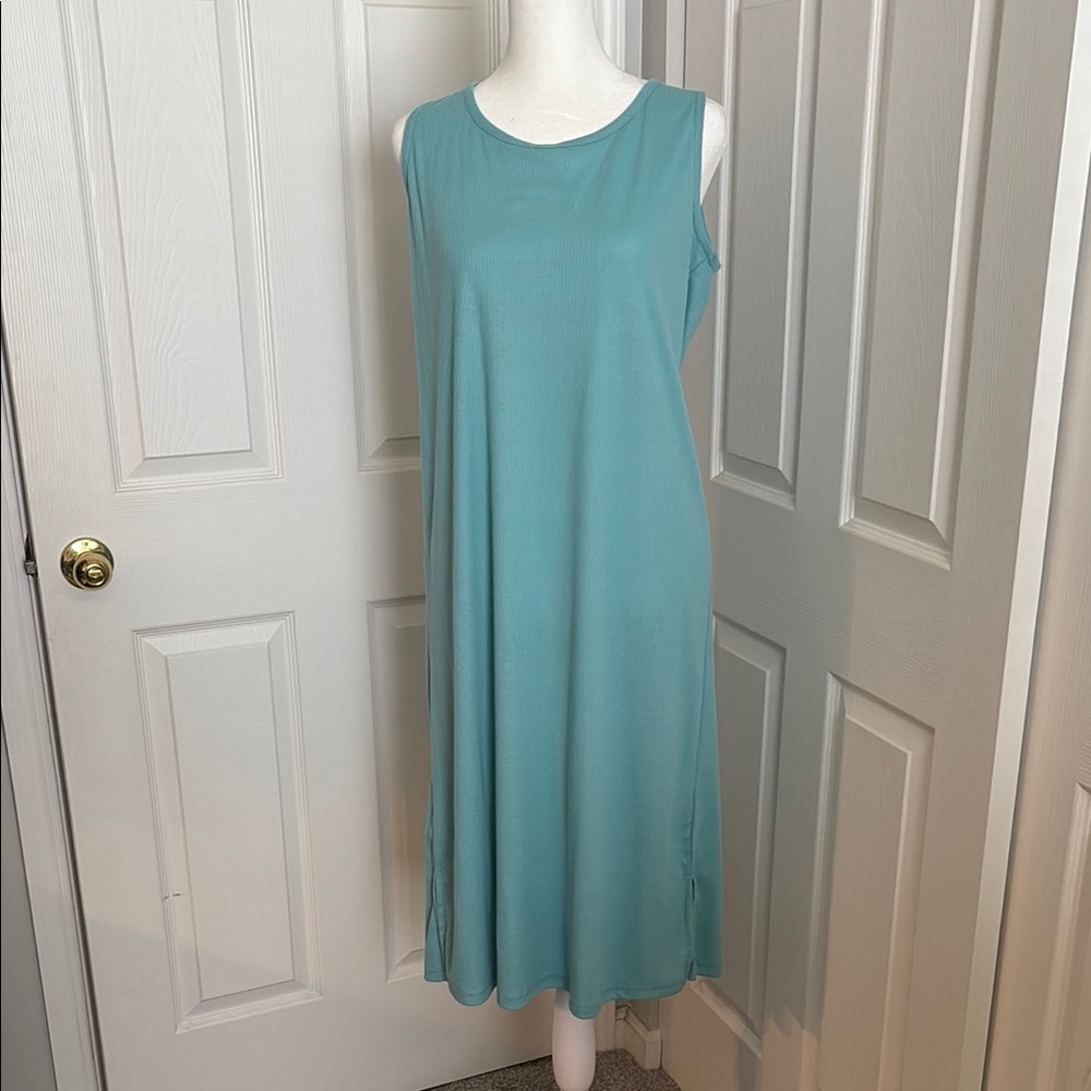 Muk Luks Aqua Sleeveless Sundress Midi